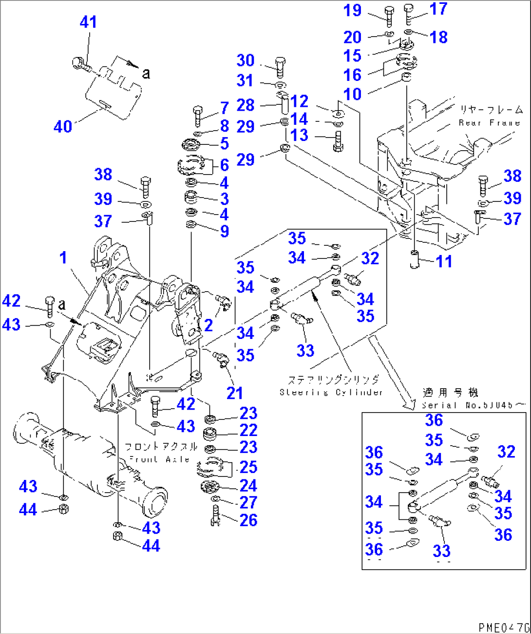 FRONT FRAME (WITH FRONT ATTACHMENT) (WITH ADDITIONAL 2-SPOOL CONTROL VALVE)(#50001-)