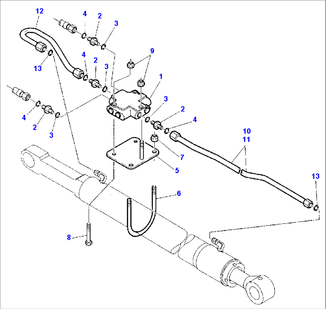 HYDRAULIC PIPING (SHOVEL TIPPING CYLINDER) (SAFETY VALVE)