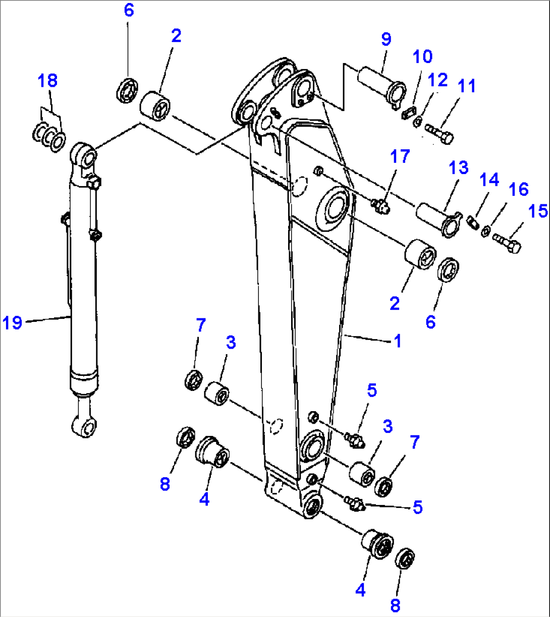 FIG. T1200-01A1 ARM (2.2 M) - ARM AND BUCKET CYLINDER