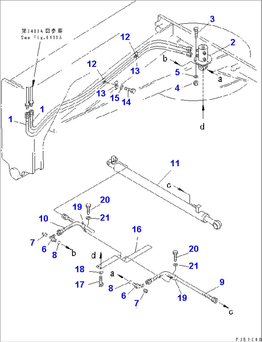 HYDRAULIC PIPING (BLADE SIDE SHIFT CYLINDER LINE) (2/2)(#6501-)