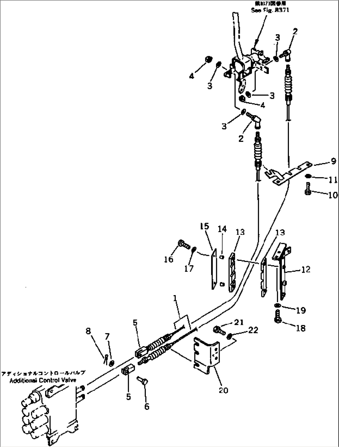 ATTACHMENT CONTROL LEVER (3/3) (FOR ADDITIONAL VALVE)(#30001-)