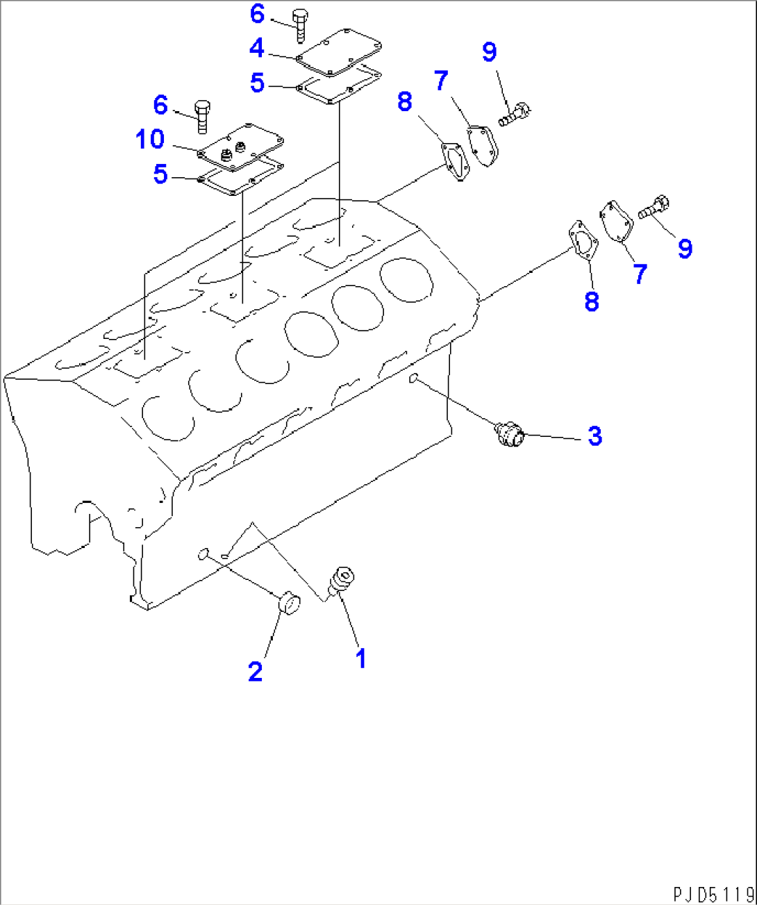 CYLINDER BLOCK RELATED PARTS (FOR ELECTRICAL GOVERNOR)(#11859-)