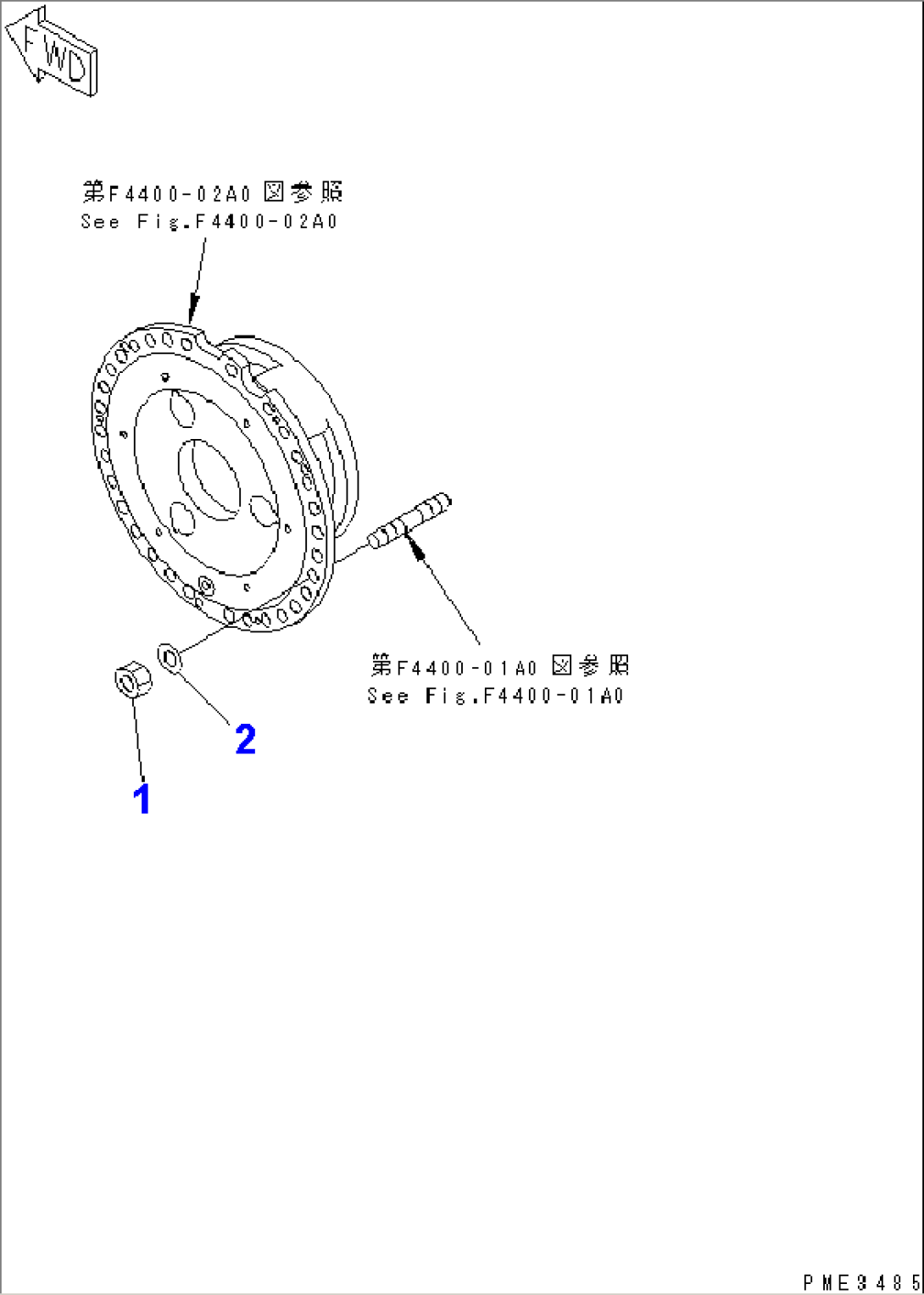 FRONT AXLE (WHEEL RIM MOUNTING PARTS)(#50001-.)