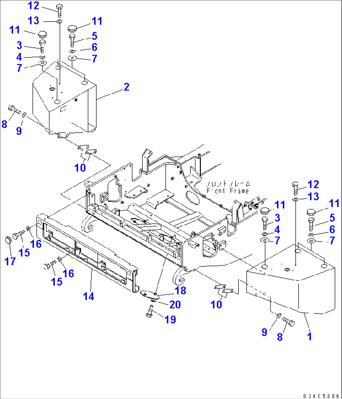 FRONT FRAME (BUMPER) (SAND PROTECTION SPEC.)(#7001-)