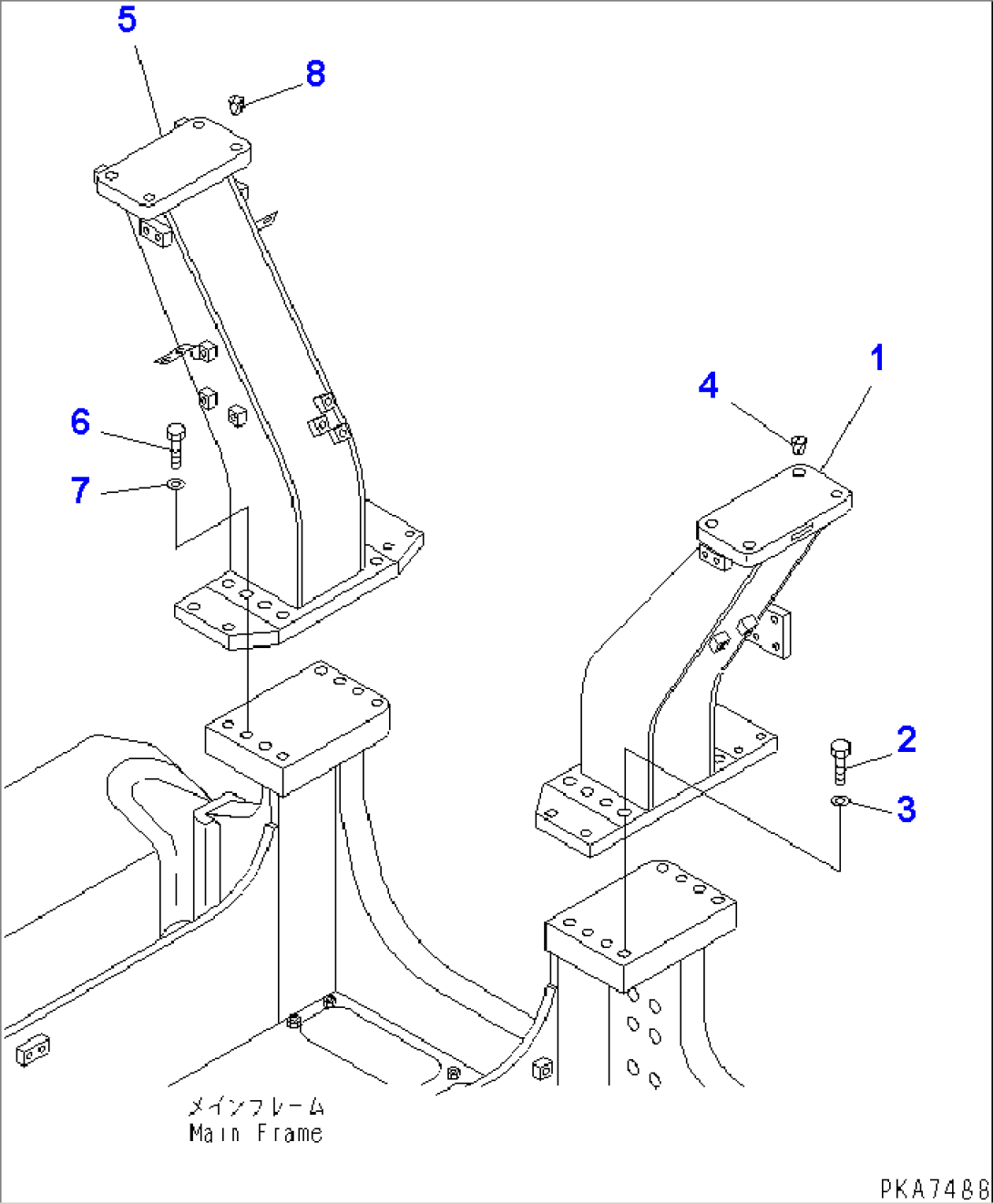 REAR GUARD (BRACKET) (WITH ROPS)(#B20001-B20500)