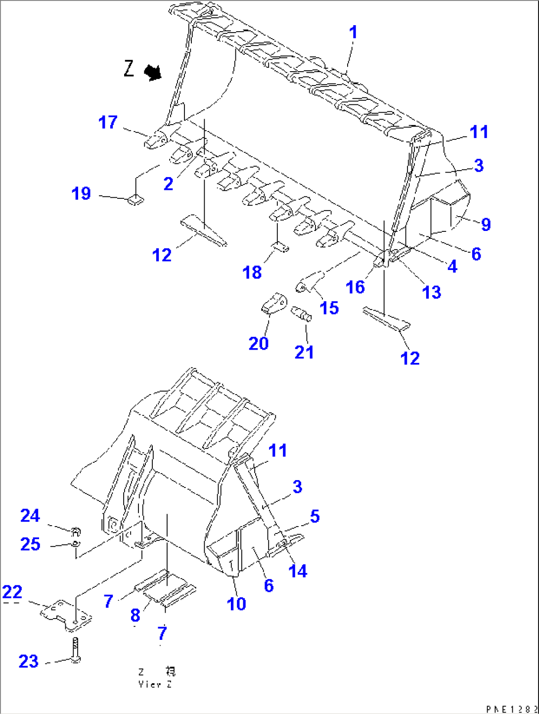 BUCKET¤ 10.5M3 (WITH TOOTH)(#10001-10499)