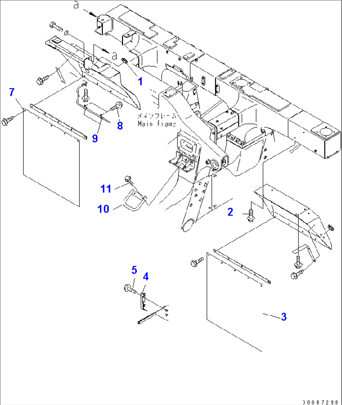 FENDER RELATED PARTS (WITH MUFFLER AND SIDE LAMP)(#15025-)