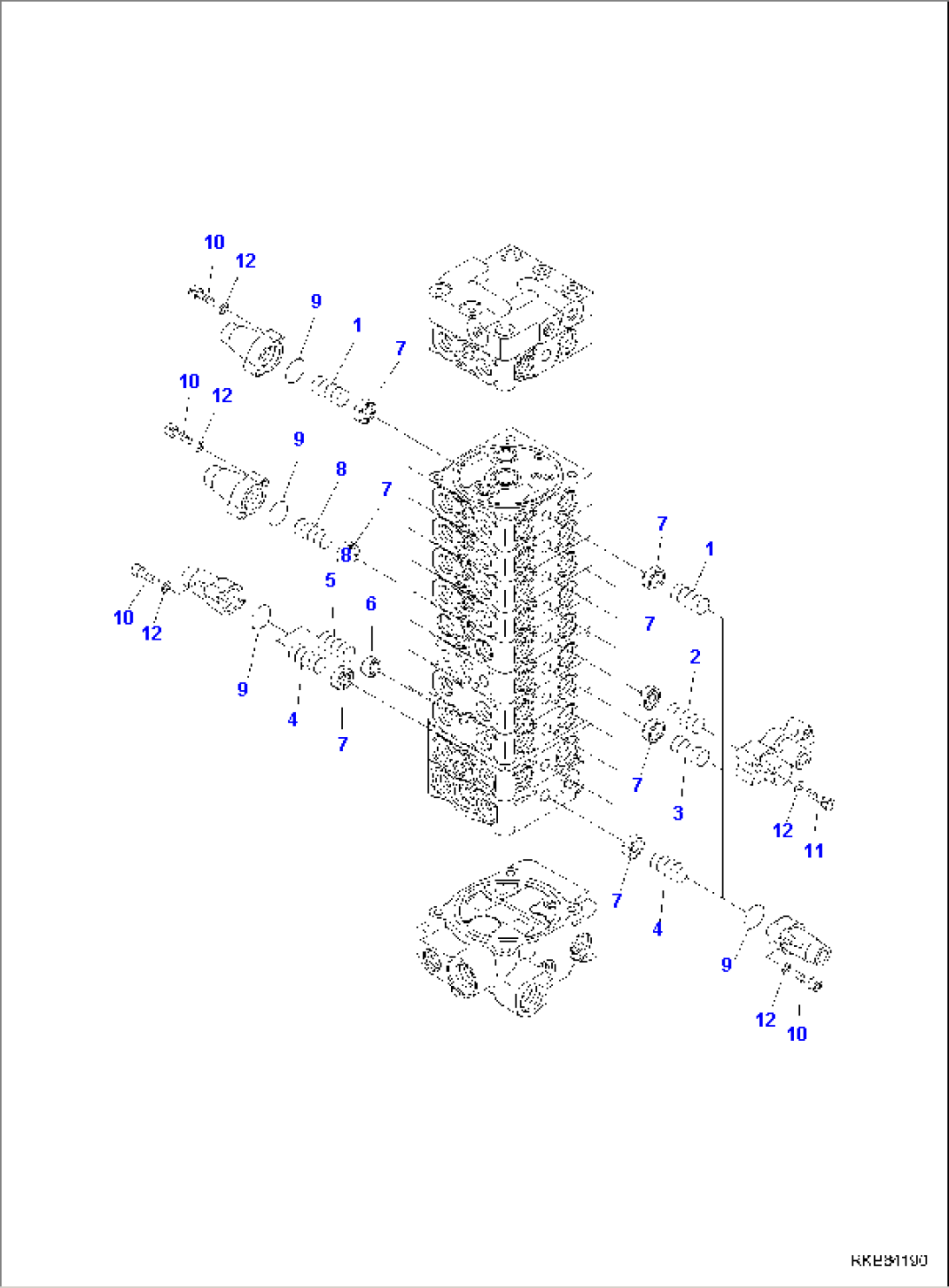 MAIN CONTROL VALVE, 1-ATTACHMENT, INNER PARTS (3/15)