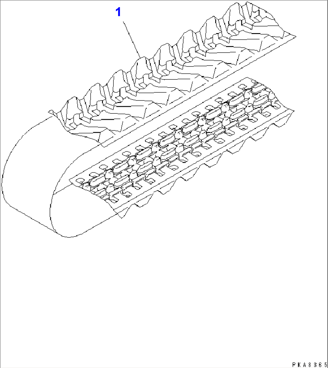 TRACK SHOE (RUBBER SHOE SPEC.) (500MM WIDE)(#61076-61131)