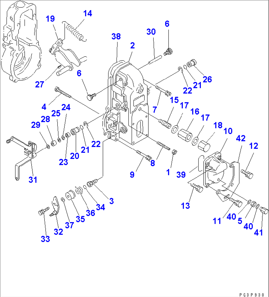FUEL INJECTION PUMP (GOVERNOR) (2/2) (WITH STOP MOTOR) (100PS SPEC.) (INNER PARTS)(#166273-)