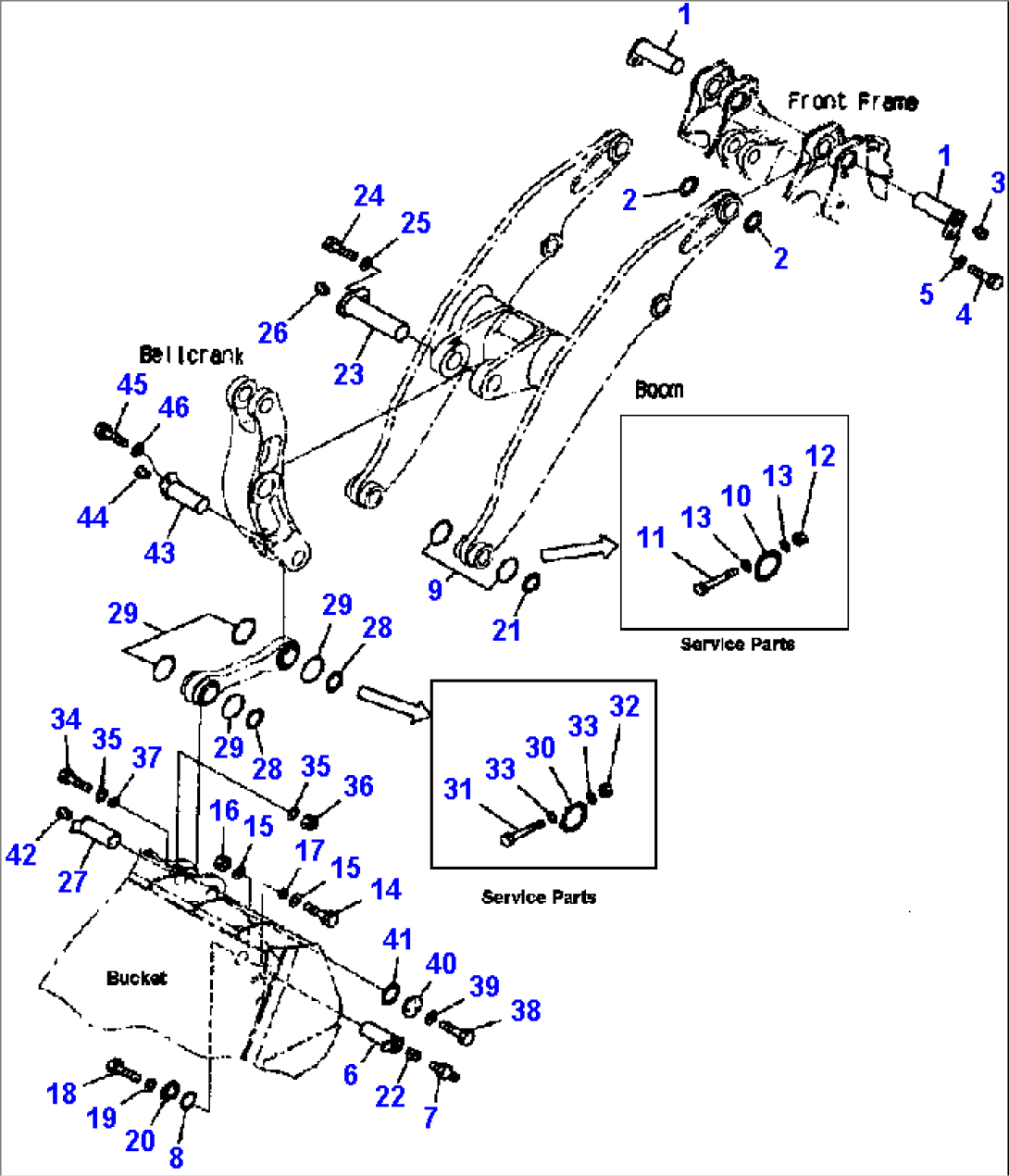 T4110-02A0 BOOM AND BELLCRANK MOUNTING