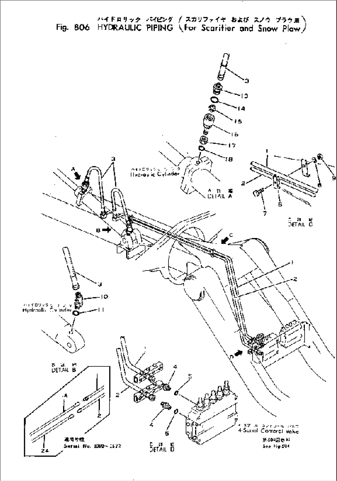 HYDRAULIC PIPING (FOR SCARIFIER AND SNOW PLOW)