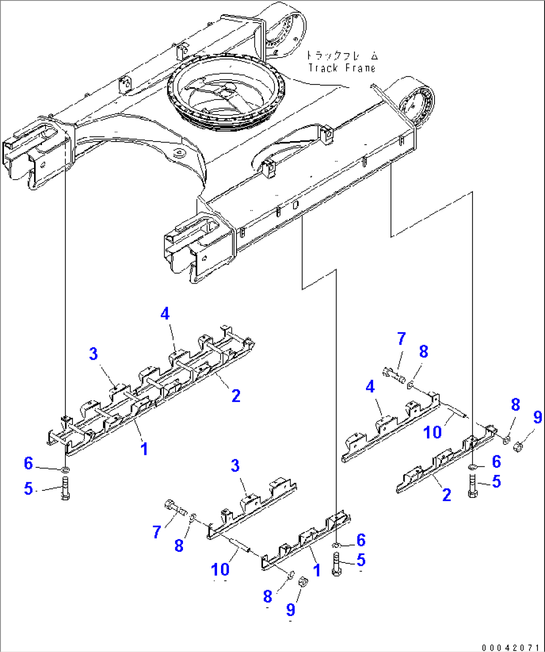 TRACK FRAME (FULL ROLLER GUARD)(#70001-)