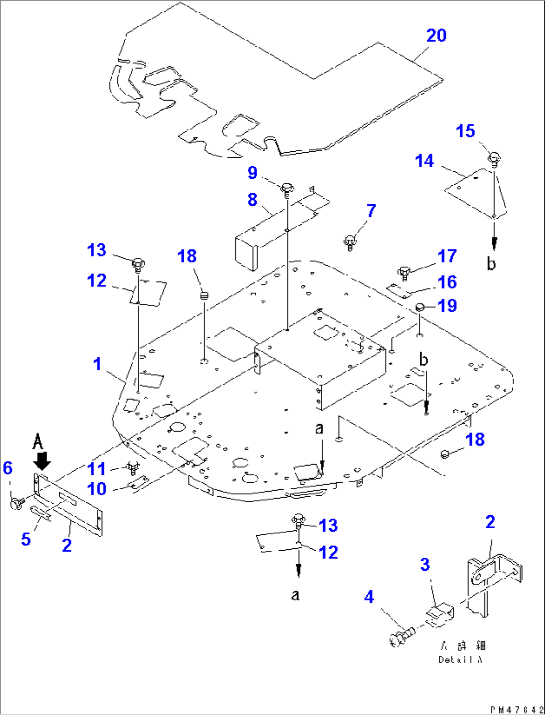 FLOOR FRAME (WITH CANOPY AND PIZZA HAT CAB)(#60001-)