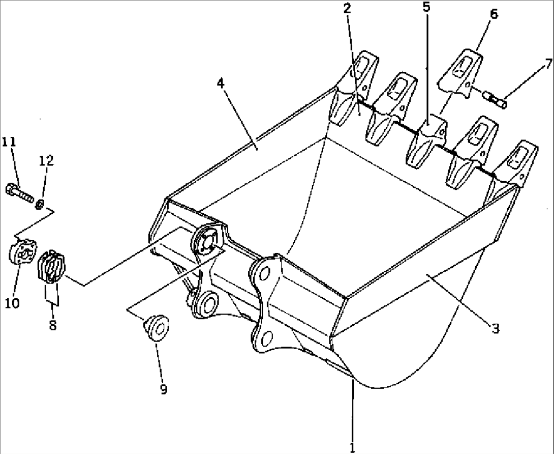 BUCKET¤ 2.0M3 WIDTH 1660MM (HORIZONTAL PIN TYPE) (FOR BACKHOE)