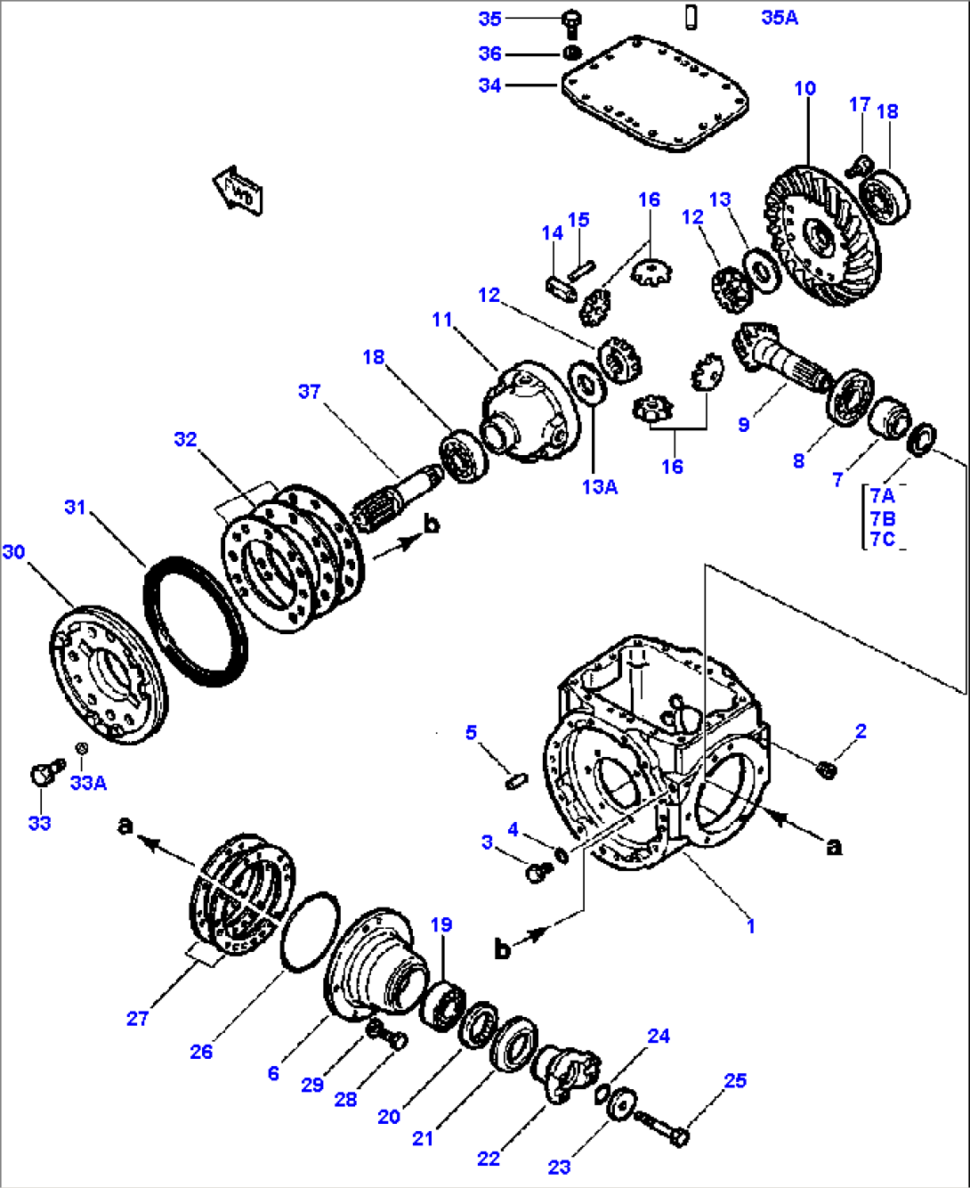 FRONT DIFFERENTIAL ASSEMBLY (KOMEC AXLE) - 510C (S/N 4501-4515)