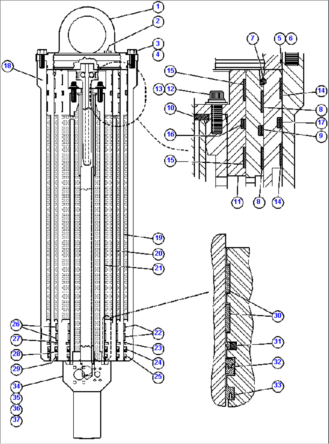 HOIST CYLINDER ASSEMBLY - 1 (EJ5971)