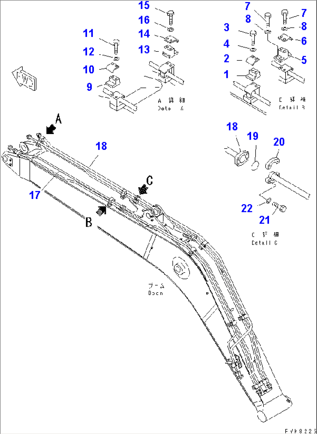 ATTACHMENT LINE (BOOM LINE¤ 2/2) (FOR 1-PIECE BOOM)