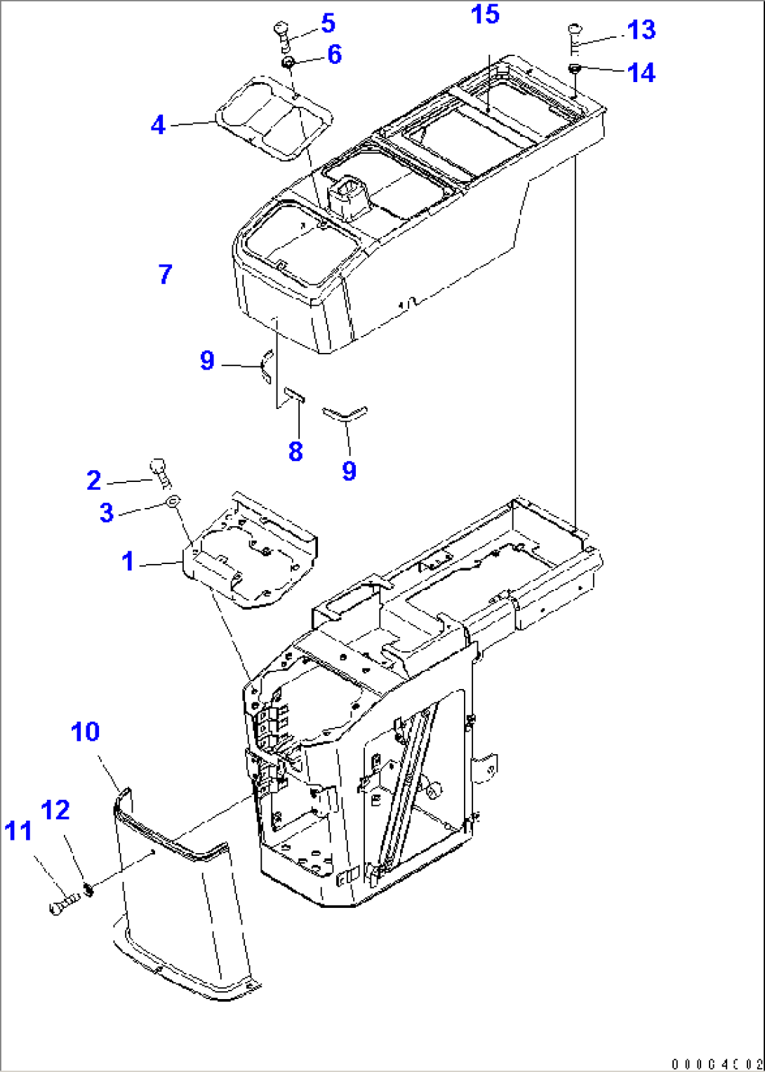 LOADER CONTROL (CONSOLE COVER) (FOR ATTACHMENT LEVER)(#70001-)