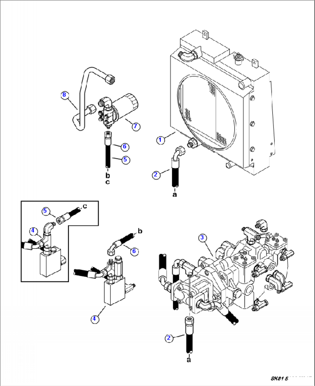 H3010-1A06 HYDRAULIC PIPING - STANDARD FLOW COOLER AND FILTER LINES