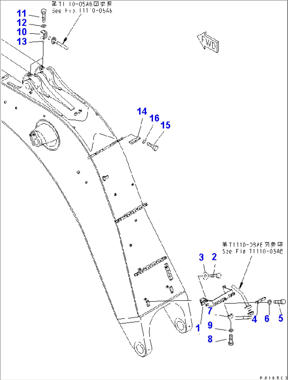 BOOM (7.1M) (ARM CYLINDER PIPING) (FOR BACKHOE)(#11001-)