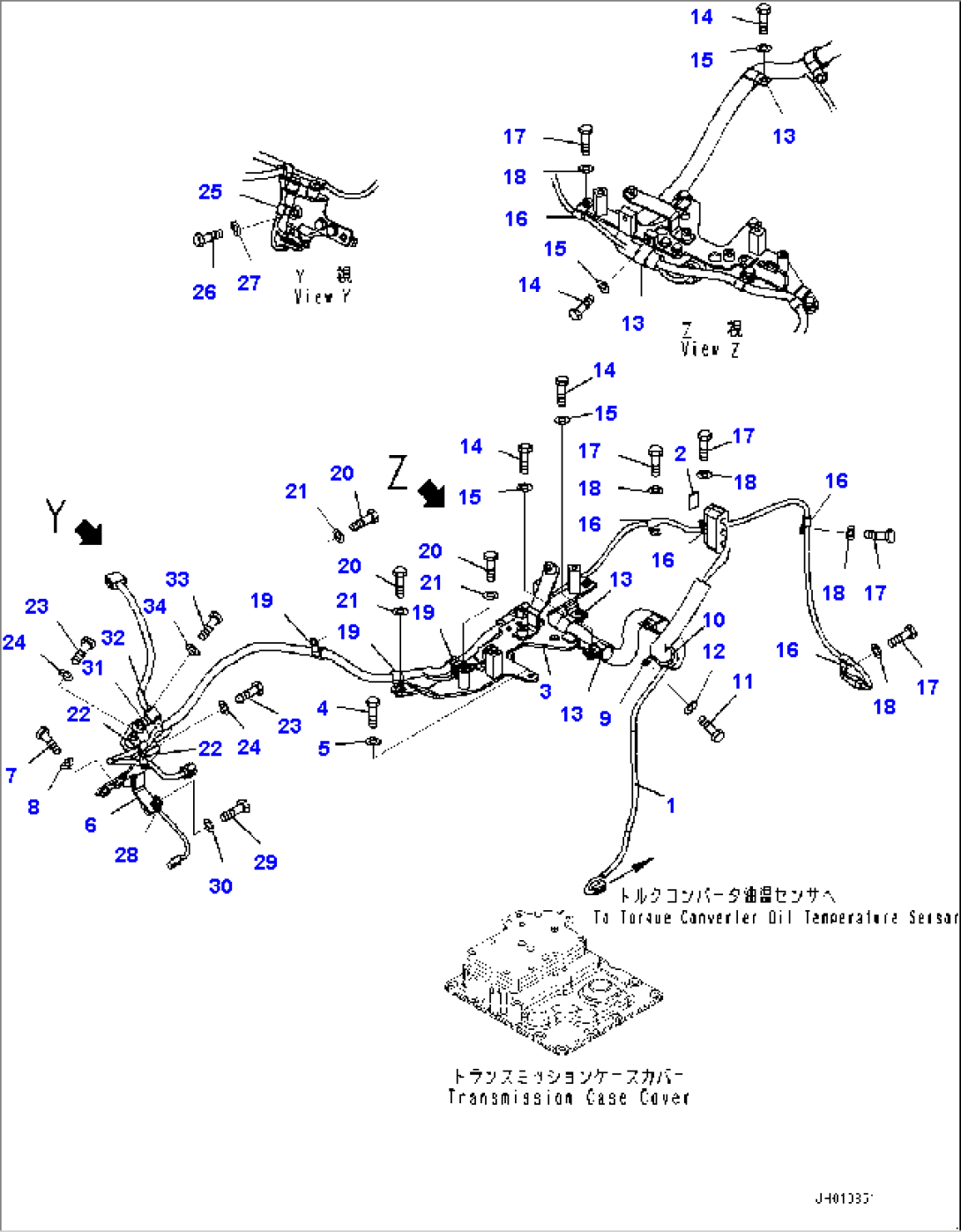 Power Train Piping, Wiring Harness (#22001-)