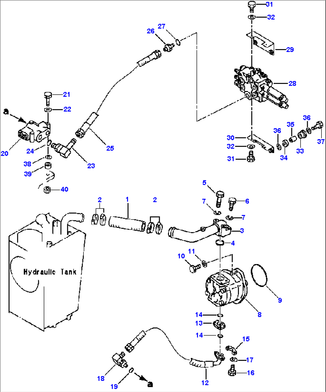 HYDRAULIC PIPING (RESERVOIR TO PUMP AND VALVES)