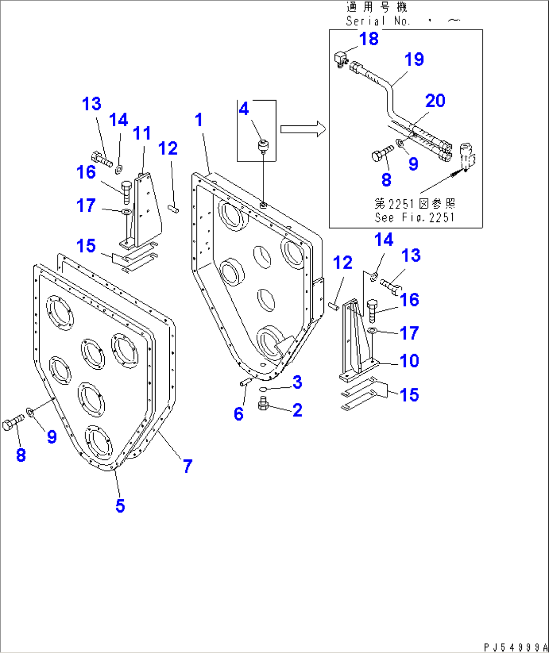 POWER TAKE OFF (1/4) (CASE AND MOUNTING BRACKET)