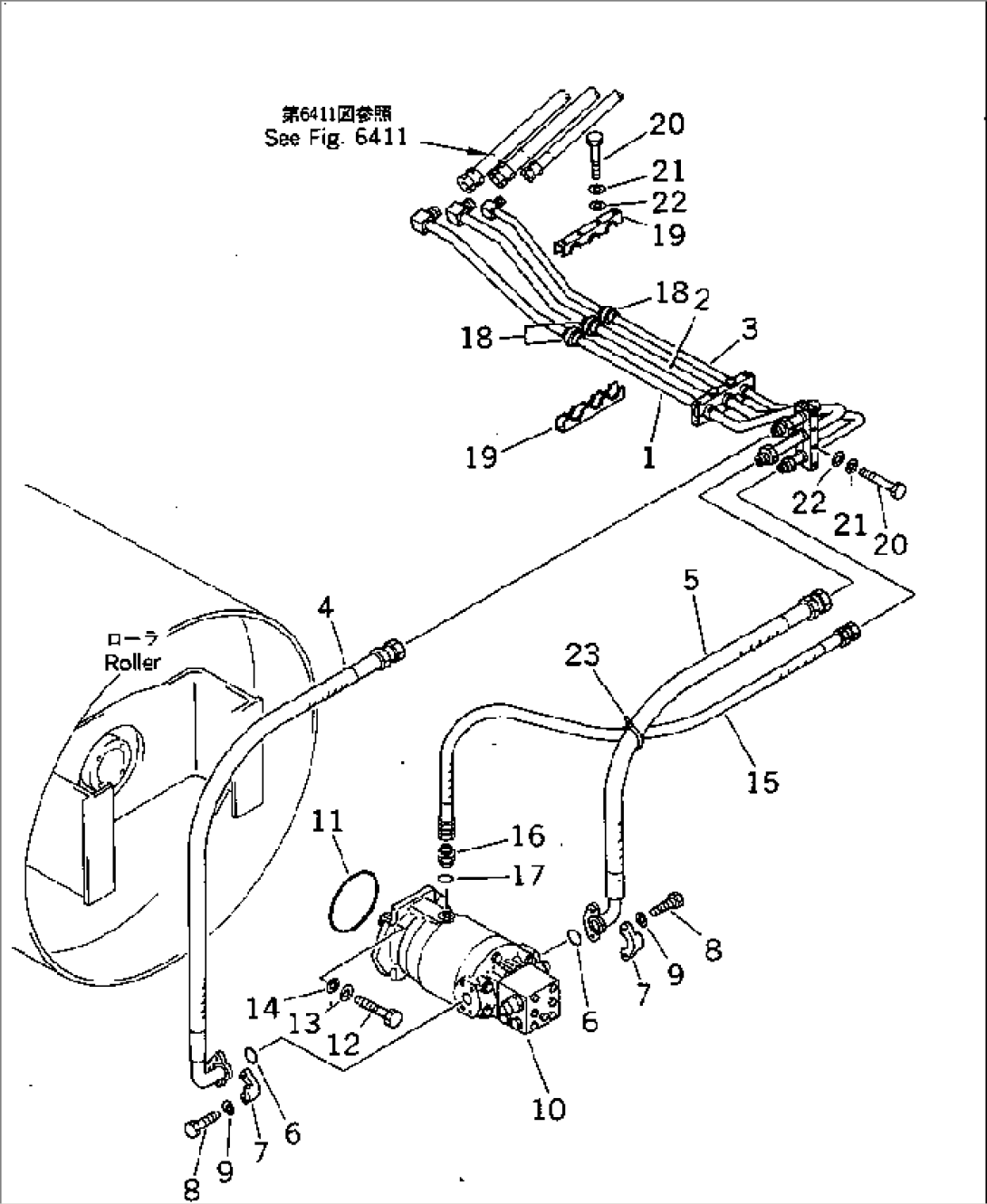 HYDRAULIC PIPING (VIBRATION PUMP TO VIBRATION MOTOR) (2/2)