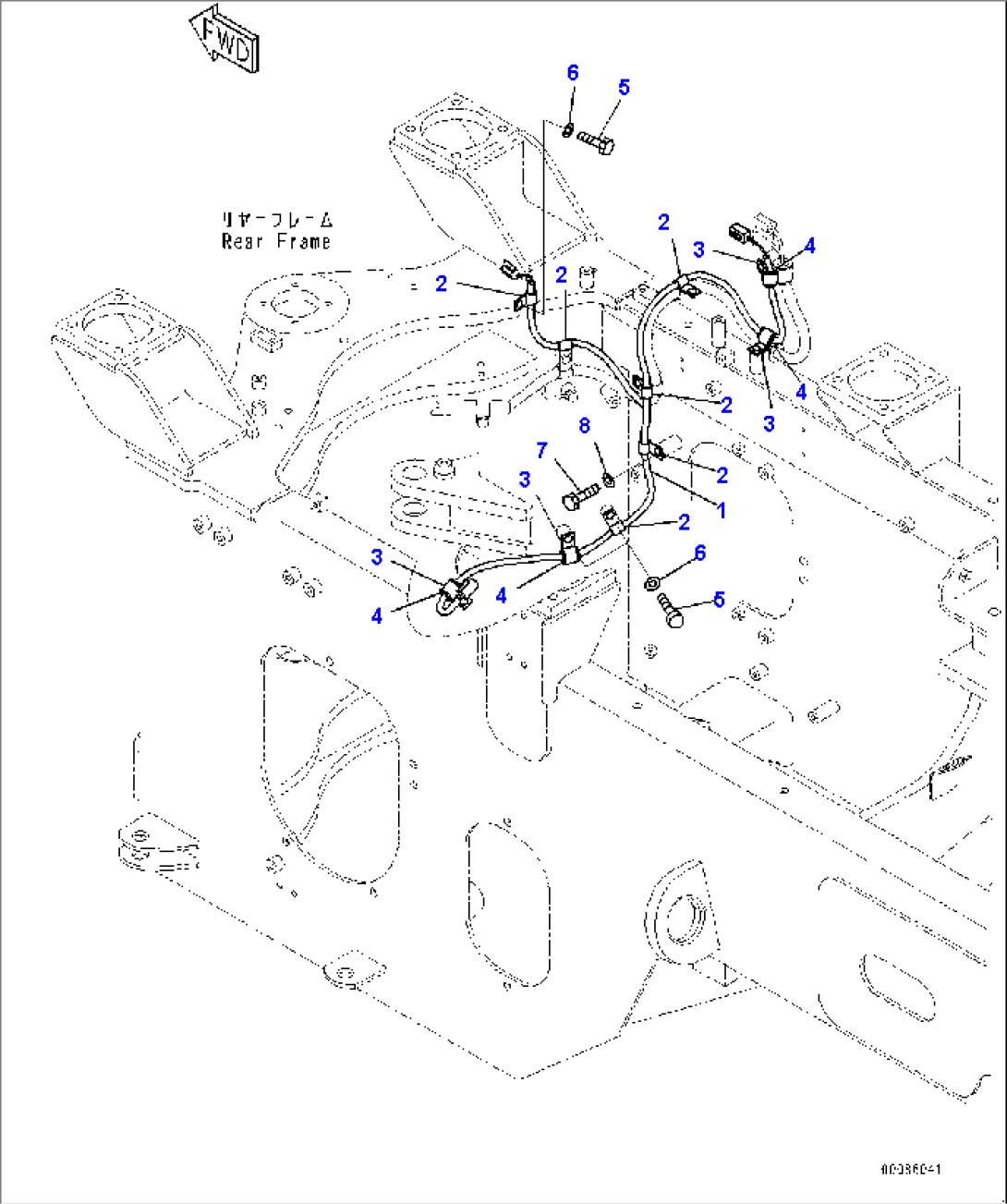 Rear Electric Wiring Harness, Emergency Steering Wiring Harness (#77256-)