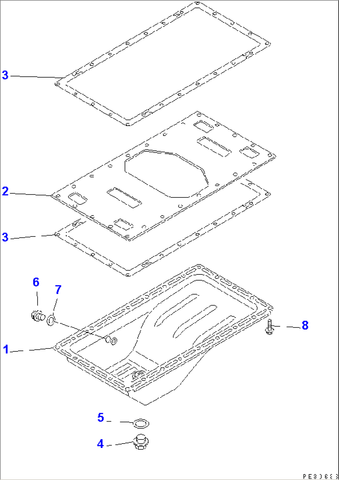 OIL PAN (DOUBLE BOTTOM TYPE)(#74639-)