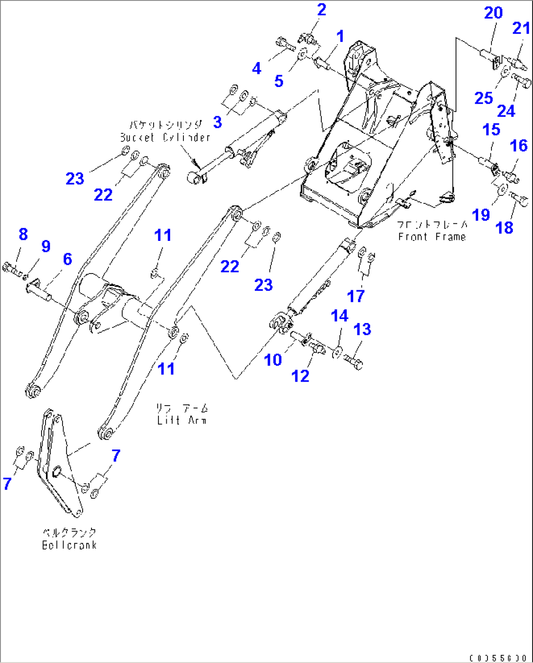 LIFT ARM AND BELL CRANK (MOUNTING PARTS) (FOR HIGH LIFT ARM)(#65001-76360)