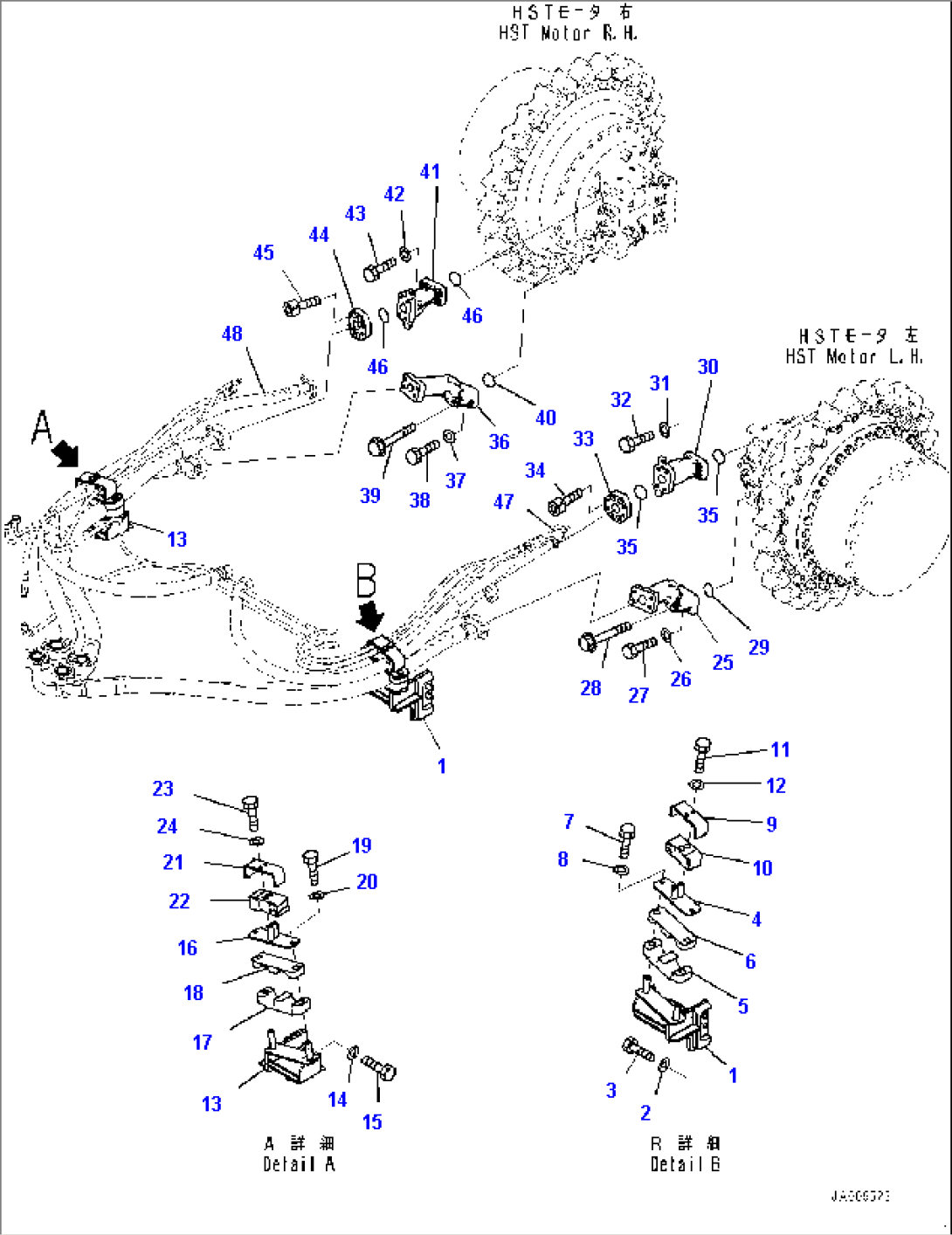 Hydrostatic Transmission Control Piping, Mounting (#B60001-)