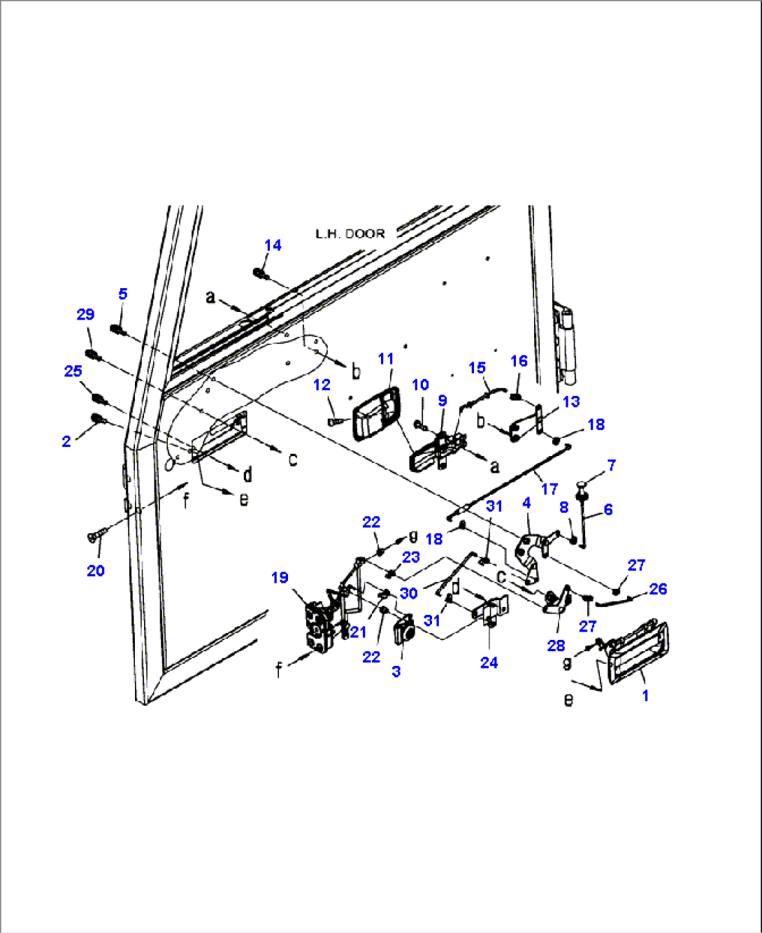 K0200-03A0 CAB L.H. DOOR LOCK (S/N A11001-A11184 )
