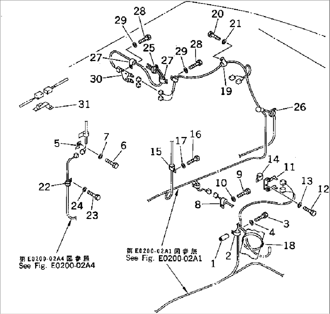WIRING (MAIN HARNESS) (CLIP) (AUTO GREASE SUPPLY SYSTEM)(#10001-10168)