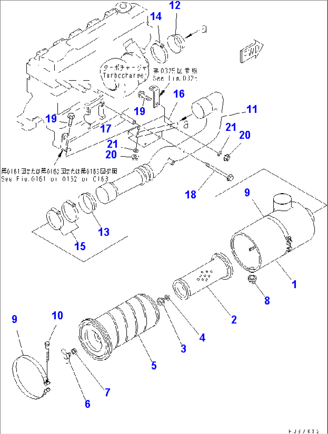 AIR CLEANER AND CONNECTION (DOUBLE ELEMENT TYPE)(#82576-)