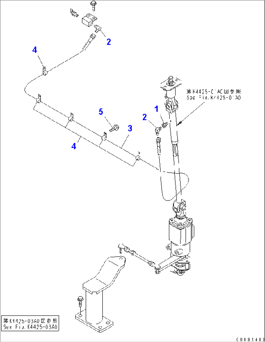 OPERATOR AREA (STEERING LEVER AND TRANSMISSION CONTROL) (LINKAGE)(#50079-)