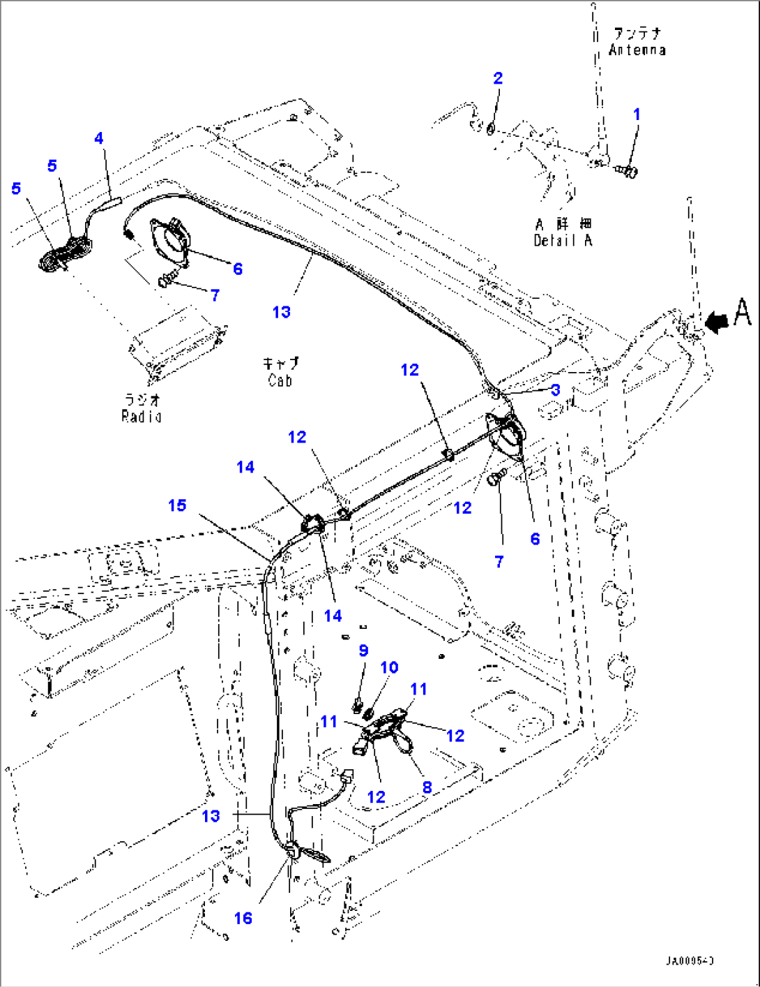 Cab, Rubber Antenna Mounting and Speaker (#30001-)