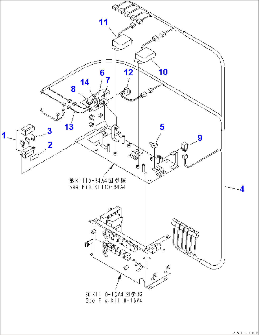 FLOOR FRAME (OFFSET BOOM WIRING)(#1201-)