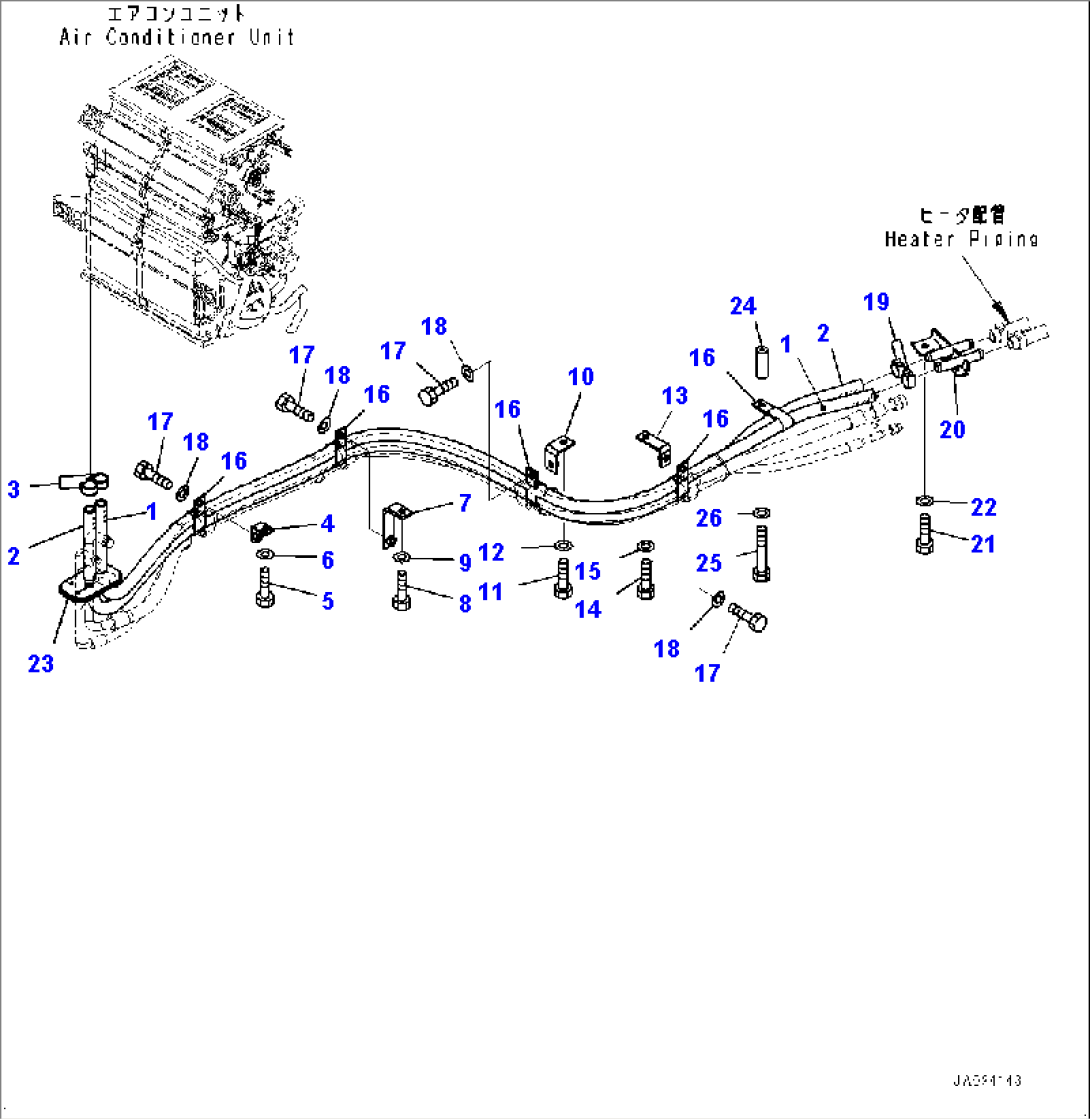 ROPS Cab, Heater Piping (#91202-)