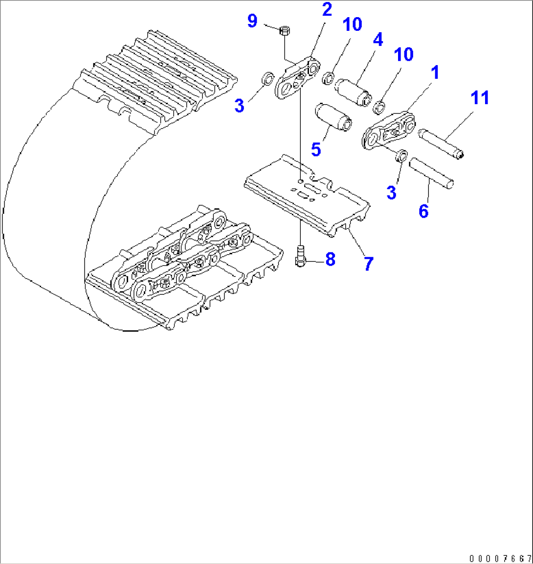 TRACK SHOE (MASTER PIN TYPE) (TRIPLE GROUSER) (400MM WIDE)(#42182-)