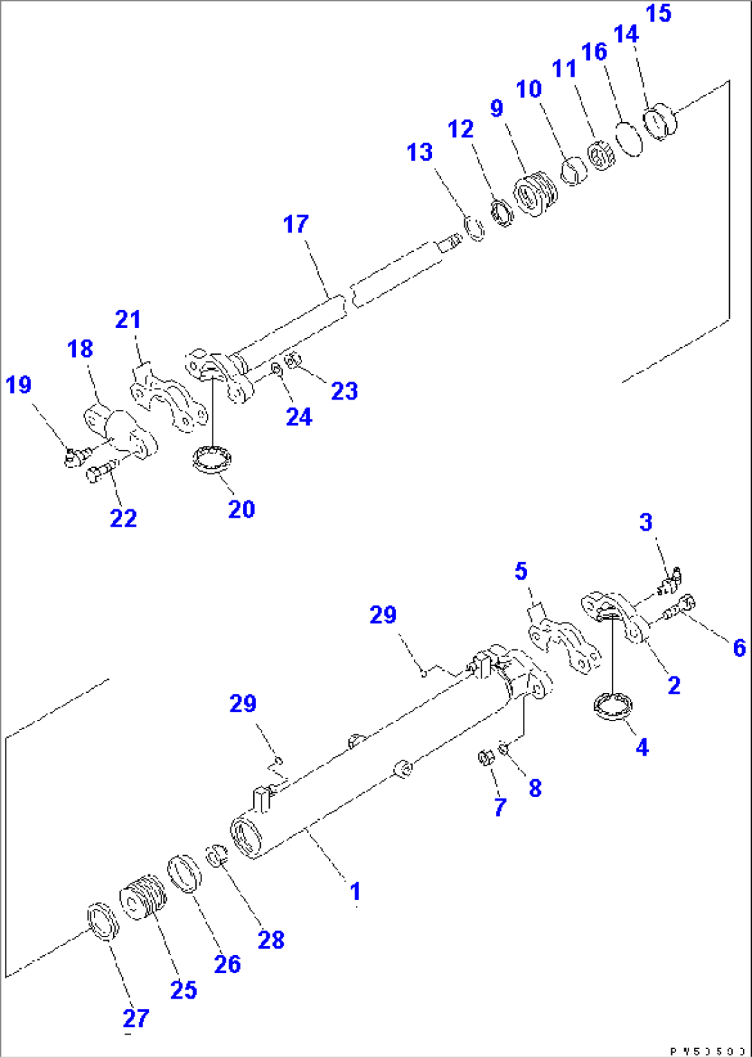 DRAWBAR SHIFT CYLINDER (INNER PARTS)(#51001-)