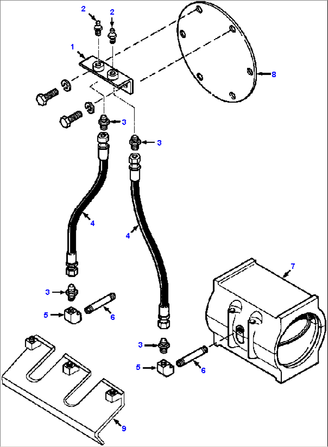 DIAGONAL BRACE BEARING LUBRICATION WITH SLAB COUNTERWEIGHT