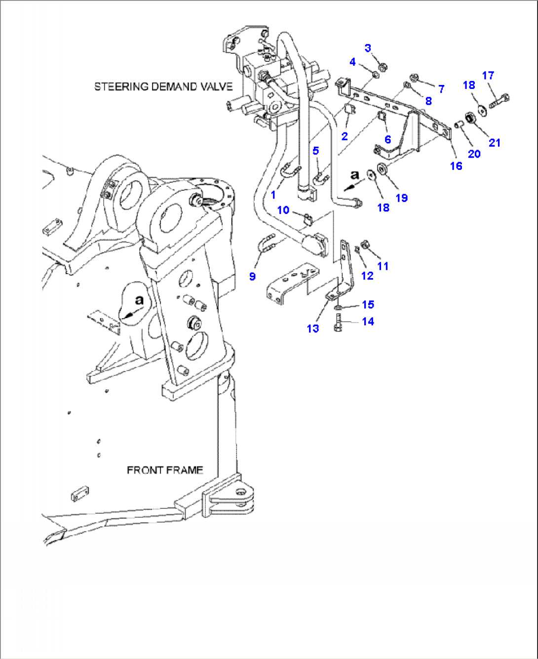 H4410-02A0 HYDRAULIC STEERING PIPING STEERING VALVE LINE MOUNTING BRACKETS