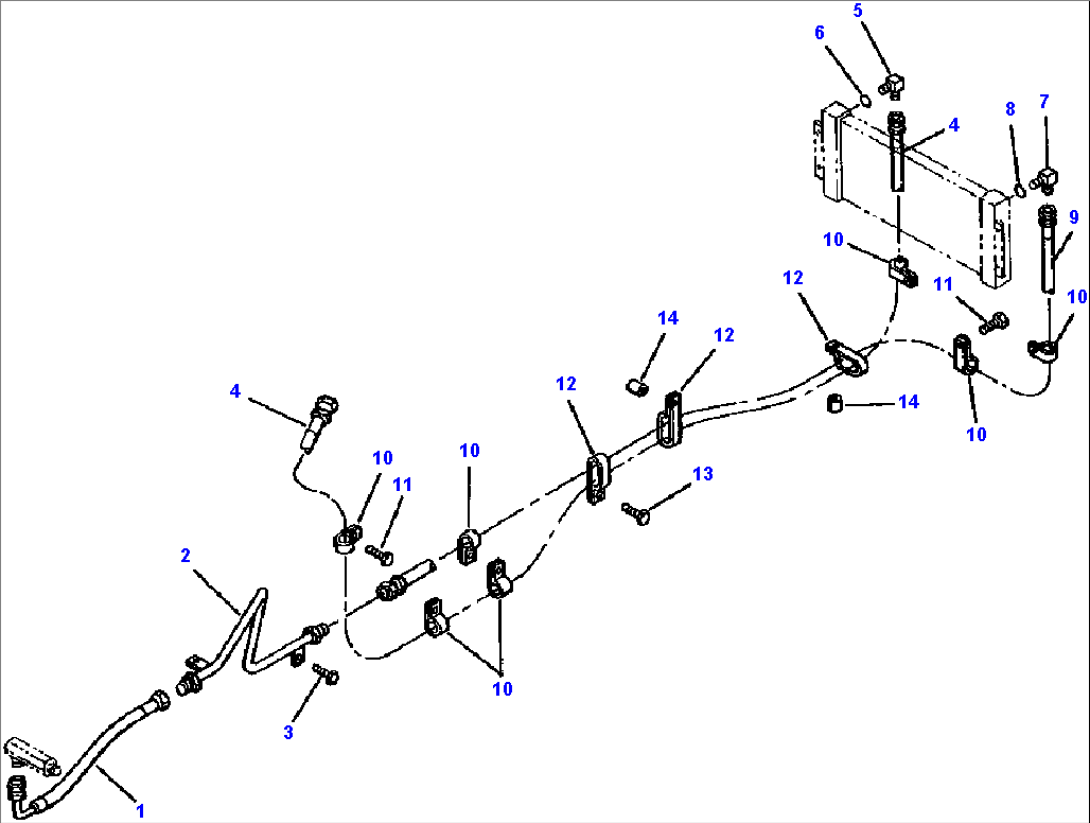 FIG NO. C0110-03A0 HYDRAULIC COOLER LINE