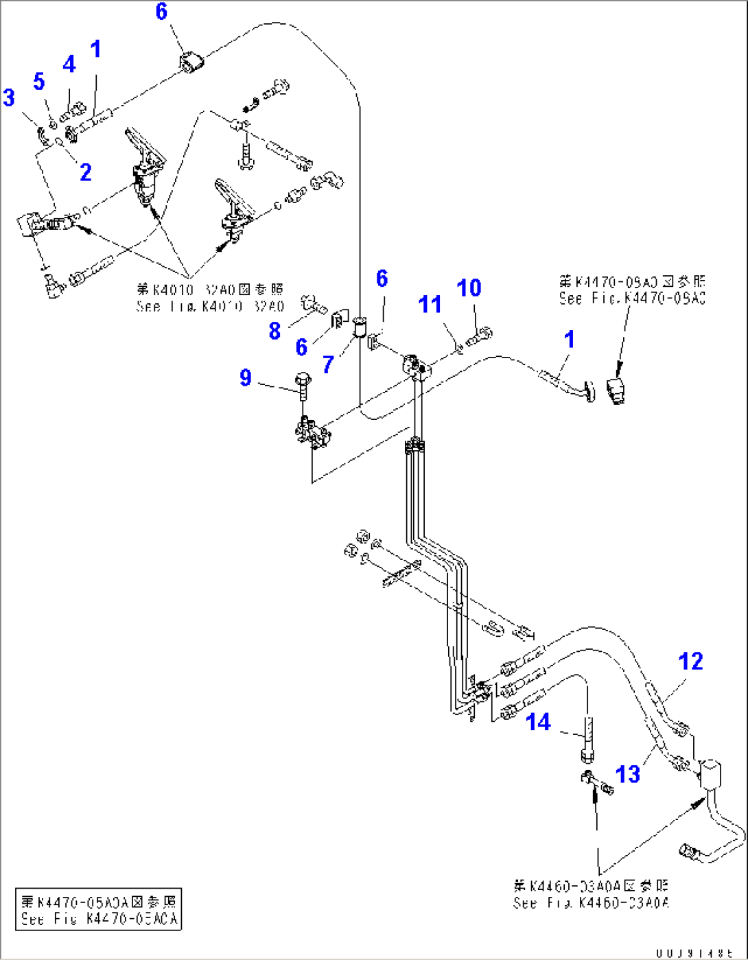 OPERATOR AREA (BRAKE PEDAL) (BRAKE PIPING) (3/3)(#50079-)