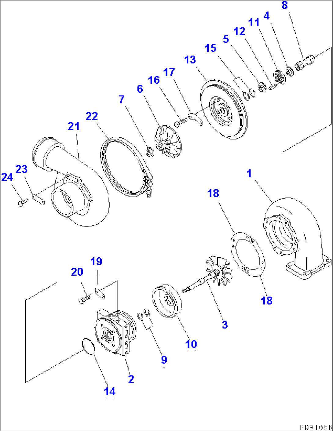 TURBOCHARGER (INNER PARTS)(#15667-)