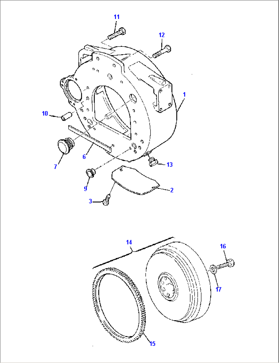 FLYWHEEL HOUSING - FLYWHEEL AND STARTER RING