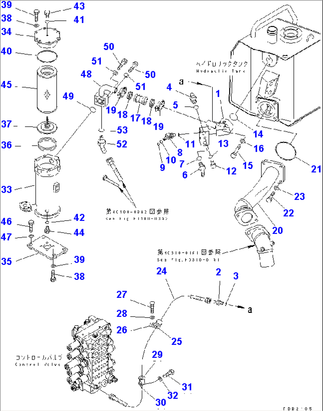 HYDRAULIC TANK LINE (FOR SCRAPER) (1/2)