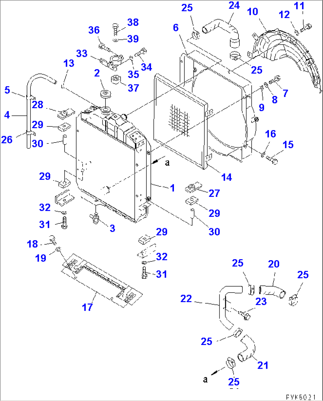 COOLING RADIATOR (WITH SANDY DUSTY PROTECTION GRID) (FOR TRIMMING DOZER)